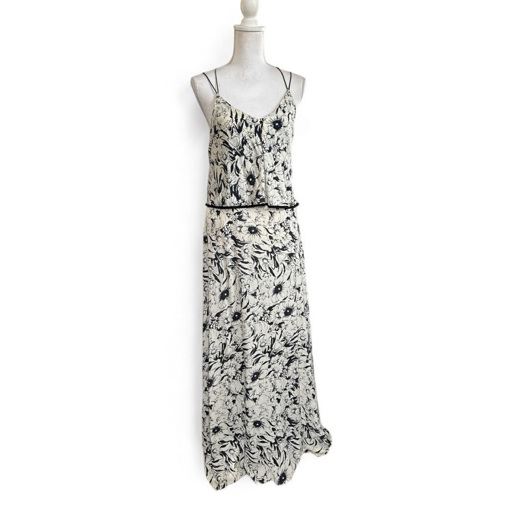 LAmade cream and black floral rayon Maxi dress new with tags size small